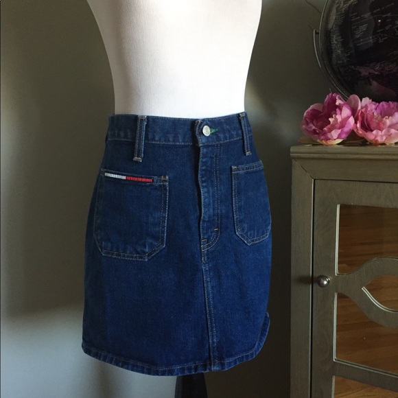 Tommy Hilfiger Dresses & Skirts - Tommy Hilfiger Skirt Jean Denim Retro Size 27